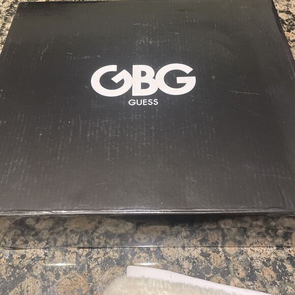 GBG BY GUESS Size 8.5M Brown Rhinestone Logo gg‎ Alstyn Boots New - Picture 8 of 10